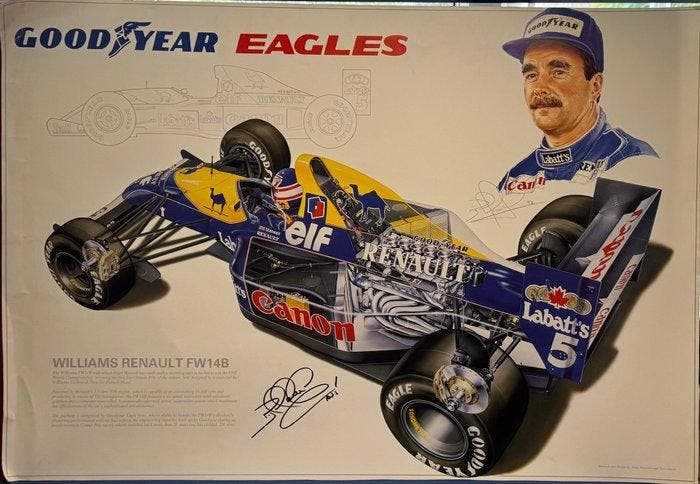 Williams - Nigel Mansell - 1992 - Print, Verzamelen, Automerken, Motoren en Formule 1