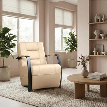 Leren fauteuil Magnificent - Toledo Mastic (taupe/bruin), Huis en Inrichting, Nieuw, Ophalen of Verzenden, 50 tot 75 cm, Industrieel, Modern