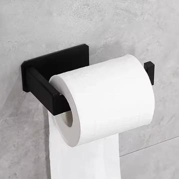 Zelfklevende RVS Toiletrolhouder Zwart – Zonder Boren, Verzenden, Nieuw