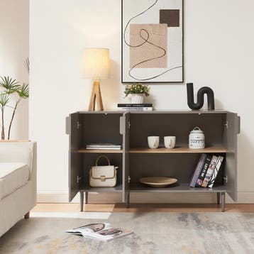 Commode Starvili dressoir 75x115x38 cm grijs [en.casa], Verzenden, Nieuw