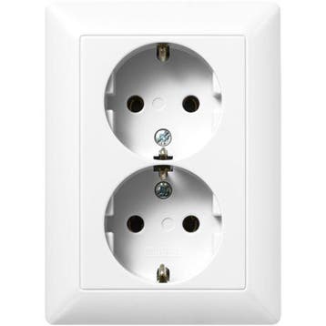 JUNG AS500 Wandcontactdoos + randaarde 2V Alpine wit, Ophalen of Verzenden, Nieuw