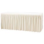 Tafelrok | crème - plissé | 73cm(h) x 75cm(b) x 182cm, Verzenden, Nieuw in verpakking