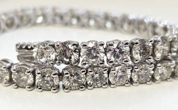 Zonder minimumprijs - Armband - 14 karaat Witgoud - 16.80ct., Sieraden, Tassen en Uiterlijk, Nieuw