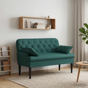 vidaXL Loungebank met knopencomfort Donkergroen 111 x 68 x, Verzenden, Nieuw, Stof, Minder dan 150 cm