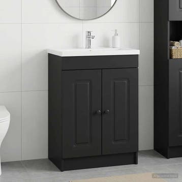vidaXL Badkamer onder wastafel kast Zwart 78,5 x 37,5 x 81, Verzenden, Nieuw