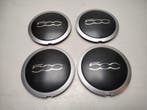 Set van 4 Naafdeksels Fiat 500 zilver rand, Verzenden, Nieuw