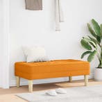 vidaXL Bank met kussen Donkergeel 113 x 57 x 39 cm Stof, Huis en Inrichting, Banken | Bankstellen, Verzenden, Nieuw, Minder dan 150 cm
