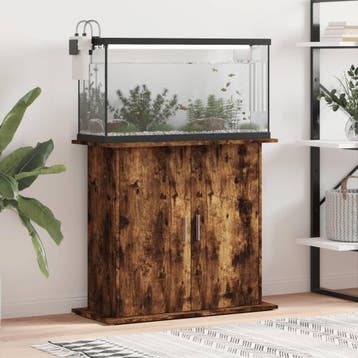 vidaXL Aquariumstandaard 81x36x73 cm bewerkt hout gerookt, Dieren en Toebehoren, Verzenden, Nieuw