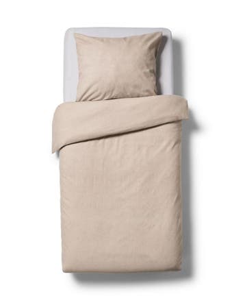 HEMA Dekbedovertrek 140x200/220cm flanel melange greige, Verzenden, Nieuw, Grijs