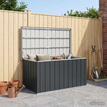 vidaXL Tuinbox 129x67x65 cm antraciet, Verzenden, Nieuw