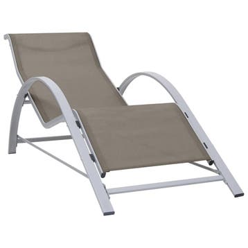 vidaXL Ligbed textileen en aluminium taupe, Verzenden, Nieuw
