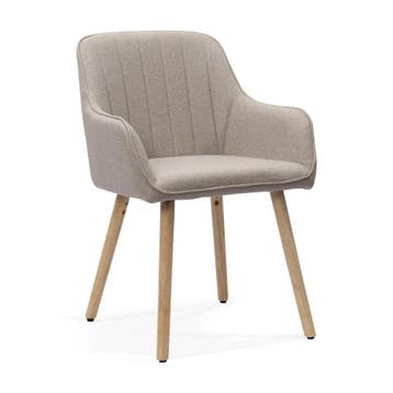 Eetkamerstoelen - Set van 2 - Met armleuning - Kaki - HMLUXU, Verzenden, Zo goed als nieuw