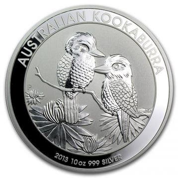 Kookaburra 10 oz 2013 (24.481 oplage), Postzegels en Munten, Verzenden, Losse munt, Zilver