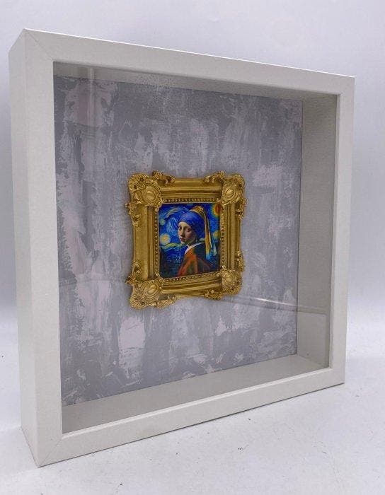 MVR - Girl with a Pearl Earring in The Starry Night, Antiek en Kunst, Kunst | Schilderijen | Modern