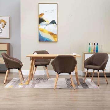 vidaXL Eetkamerstoelen 4 st stof bruin, Huis en Inrichting, Stoelen, Verzenden, Nieuw, Bruin