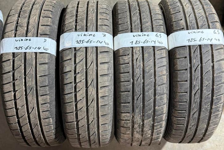 4x185-65-14 Viking Zomer 2x7m 2x6.5m €40 Per Band 185 65 14, Auto-onderdelen, Banden en Velgen, 14 inch, Zomerbanden, 185 mm, Personenwagen