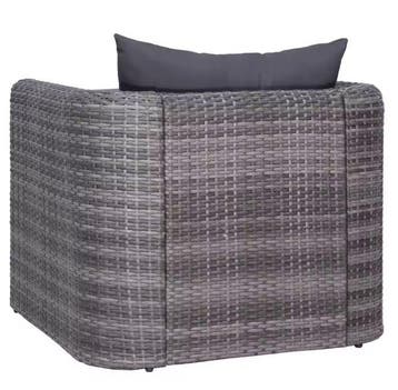 Nieuwe Wicker Tuinstoel Grijs – Rotan look wasbare kussens, Tuin en Terras, Verzenden, Nieuw, Wicker