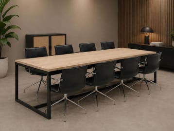 Vergaderset voor 8 personen - Vergadertafel industrieel met, Huis en Inrichting, Ophalen of Verzenden, Gebruikt