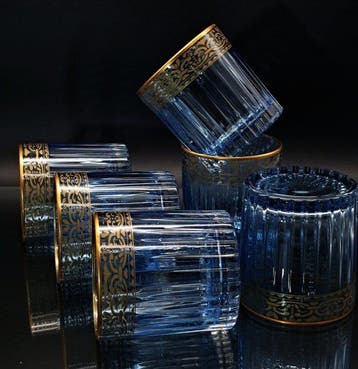 Artemisia - Drinkset (6) - Kristal, gouden zecchino - Whisky