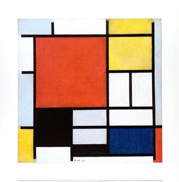 Piet Mondrian (after) - Composition yellow, black, gray,
