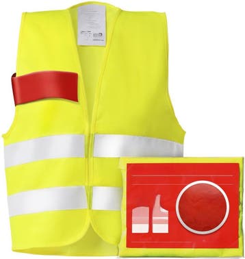 Hoge fluo hesje volwassenen set van 4 - Veiligheidsvest Auto, Verzenden, Nieuw