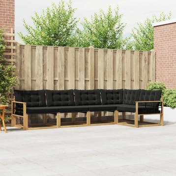 vidaXL Buiten bankenset 5 st Wit en zwart, Verzenden, Nieuw