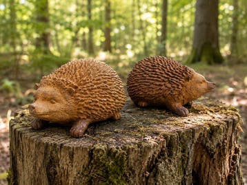 Beeld, set of 2 metal hedgehogs - 10 cm - Gietijzer