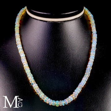 Ethiopische Welo-opaal ketting - 925 zilver sluiting -