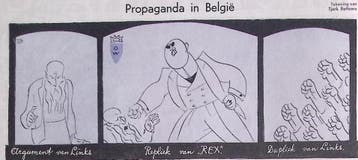 Propaganda in België op spotprent (lijst optie, Lithos), Verzenden