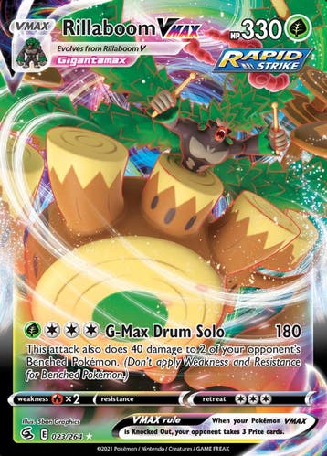 Rillaboom VMAX 023/264 (Fusion Strike), Ophalen of Verzenden, Nieuw, Losse kaart, Foil