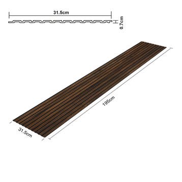 Wandpanelen Boxtel 3D set van 24 licht walnootkleurig 195x31, Verzenden, Nieuw
