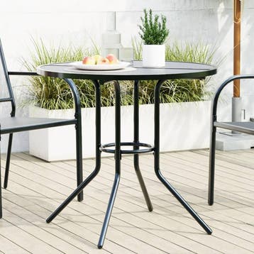 Design Bistrotafel Antraciet | 35% Korting, Ophalen of Verzenden, Zo goed als nieuw, Rond, Metaal