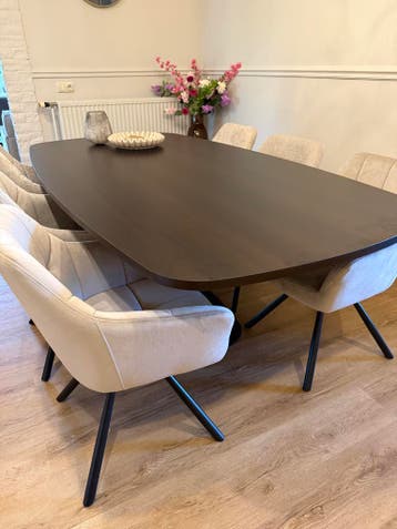 Nieuwe Deens ovale eettafel met kras vast blad, Huis en Inrichting, Tafels | Eettafels, Ophalen, Overige materialen, 100 tot 150 cm