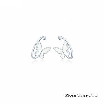 Zilveren kleine vlinder cuffs, Verzenden, Nieuw, Zilver