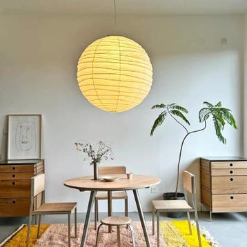 Japanse Rijstpapier Hanglamp Wabi-Sabi – Dimbaar Ø28 cm, Verzenden, Nieuw