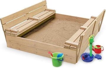 Kinder Zandbak | Vurenhout | Zitbank | Laatste Stuks!, Ophalen of Verzenden, Nieuw, Speelzand