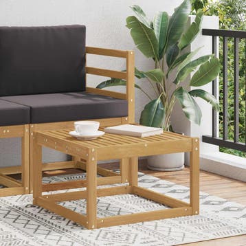 vidaXL Buiten Tafel Massief Acaciahout Wit 59 x 59 x 37 cm, Verzenden, Nieuw