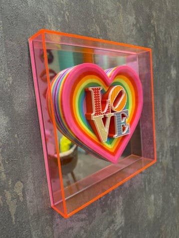 KIRAS - HEART LOVE MIRROR ! FUCSIA 25x25cm