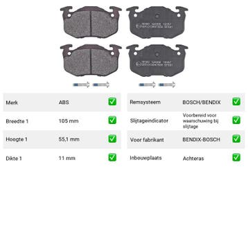 Remblokken Achteras Citroën Saxo 1.6 VTL, VTR - ABS 36580, Verzenden, Nieuw, Citroën
