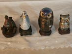 Collectie met dierenthema - Cloisonné-figuren (uilen, zwaan,