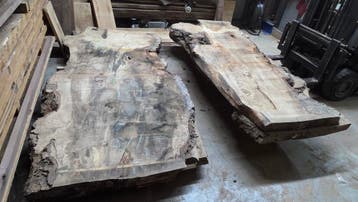 OPRUIMING – 4 zeer brede kastanje planken – tot 130 cm breed, Ophalen, 25 tot 50 mm, Eiken, Nieuw
