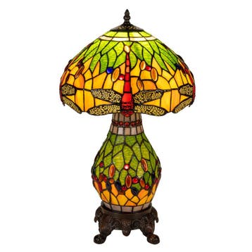 Tiffany Lamp met verlichte voet - Uit voorraad leverbaar, Verzenden, Nieuw, Glas, Tiffany | Glas-in-lood