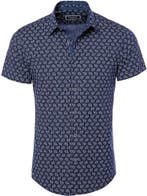 Blauw Overhemd Bloemenprint Korte Mouw Heren Carisma 9133, Verzenden, Nieuw, Blauw