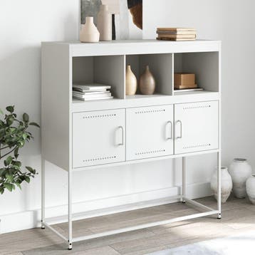 vidaXL Dressoir 100,5x39x107 cm staal wit, 100 tot 150 cm, Verzenden, Nieuw, Metaal