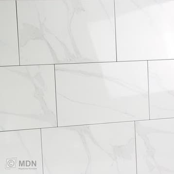 Glans wit marmer carrara look keramische wandtegels 25x40 cm, Verzenden, Nieuw