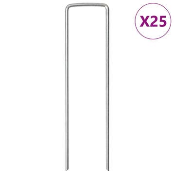 vidaXL Grondharingen 25 st U-vormig 15x3,5 cm gegalvaniseerd, Caravans en Kamperen, Verzenden, Nieuw