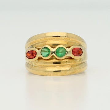 Ring - 18 karaat Geel goud - Spinel, Nieuw