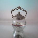 biscuit barrel - Koektrommel - Glas, Metaal - Oude snoepdoos