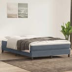 vidaXL Boxspring zonder matras fluweel donkergrijs 160x220, Huis en Inrichting, Slaapkamer | Bedden, Verzenden, Nieuw, Grijs, Stof