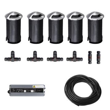 5x LED tuinpad spot - 12V - 2 kanten - 41mm - complete set, Ophalen of Verzenden, Nieuw